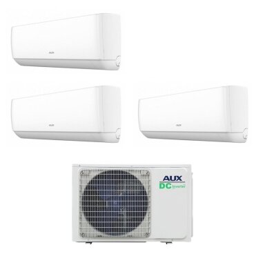 AUX AM3-H21/4DR3 yra išorinis + 3 vnt. AMWM-H09/4R3A(JO) vidinis blokas multi-split sistema