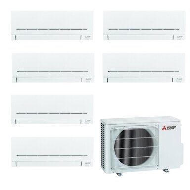 Mitsubishi Electric MXZ-6F120VF išorinis blokas + 6 vnt. MSZ-AP25VGK vidiniu bloku multi-split sistema