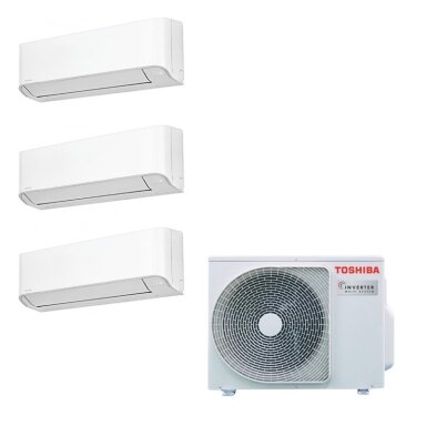 Toshiba RAS-3M18G3AVG-E išorinis blokas + 3 vnt. RAS-B10E2KVG-E vidiniu bloku multi-split sistema