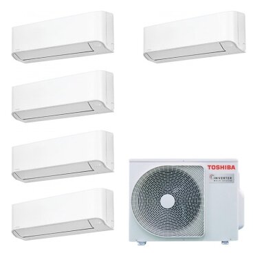 Toshiba RAS-5M34G3AVG-E1 išorinis blokas + 5 vnt. RAS-B10E2KVG-E vidiniu bloku multi-split sistema