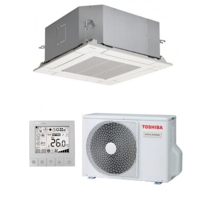 Toshiba RAV-HM301MUT-E / RAV-GM301ATP-E kompaktiškas kasetinis oro kondicionierius (62 x 62 cm)